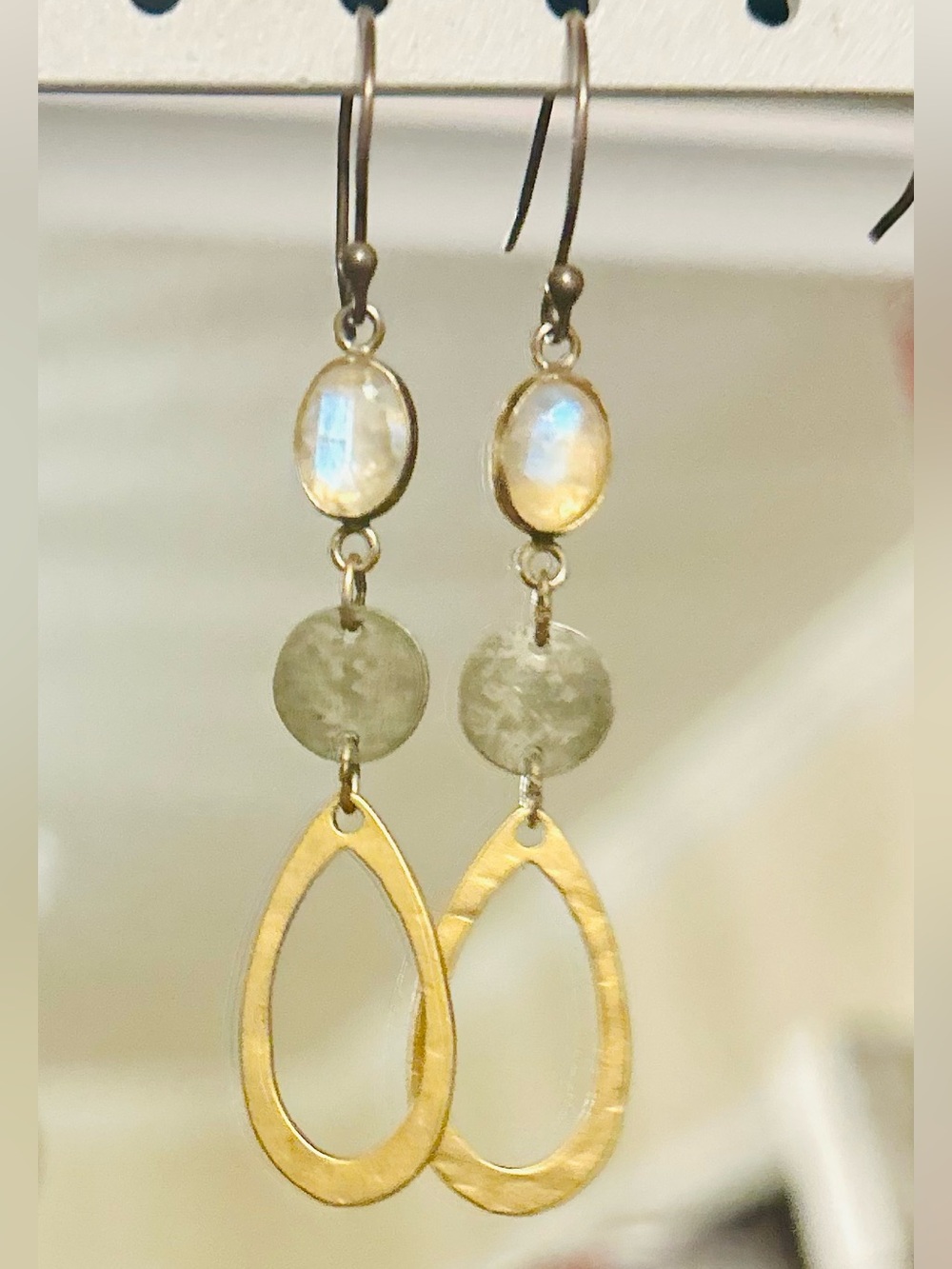 Holly Yashi Gold and Pink Dangle Earrings